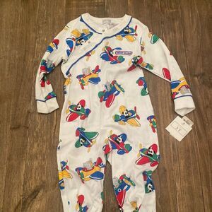 Boys Toddler Vintage Mine Alone Toddlers Airplane Romper One Piece 3T NWT White